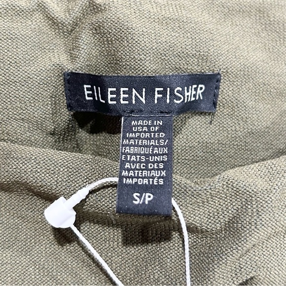 NWT Eileen Fisher Washable Stretch Crepe Slim Knit Slit Leg Pants Olive‎ S - Picture 9 of 10